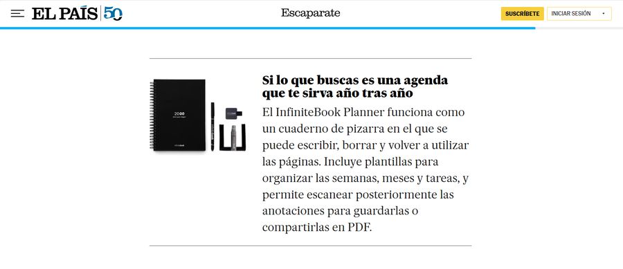 Menção no El País